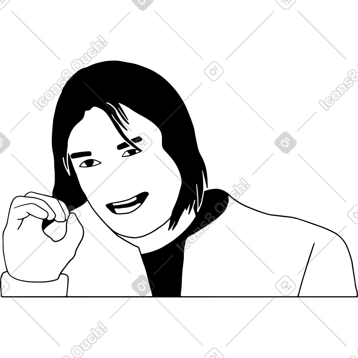 Typ, der versucht, etwas zu erklären-Illustration im Dudes-Stil als Download in PNG, SVG