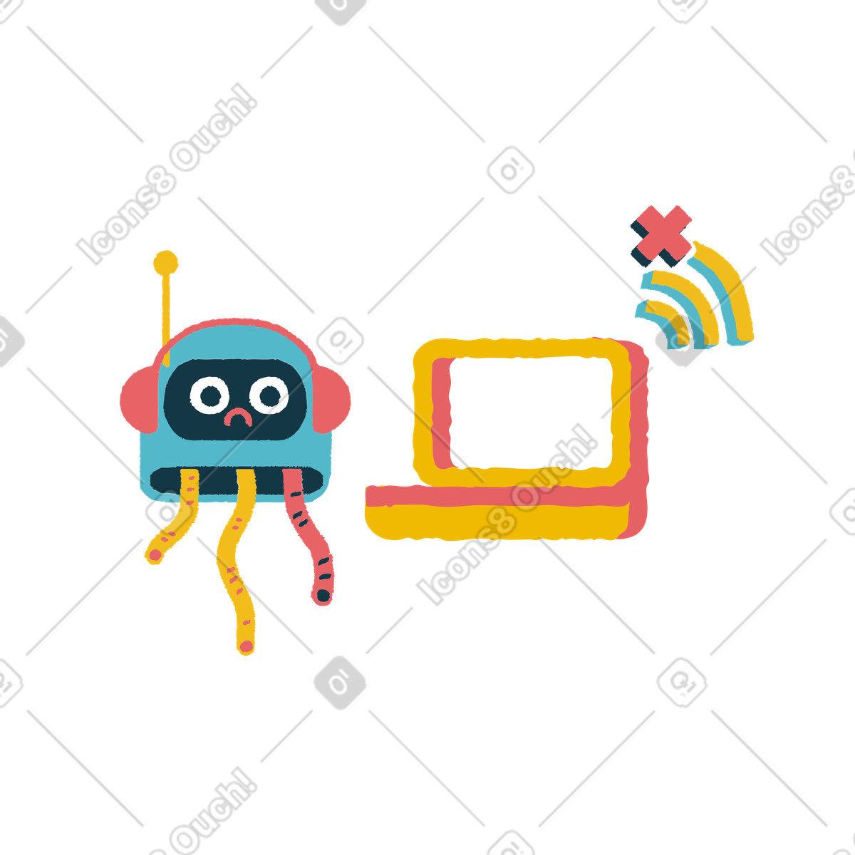 No connection illustration in Flamenco style download in PNG, SVG