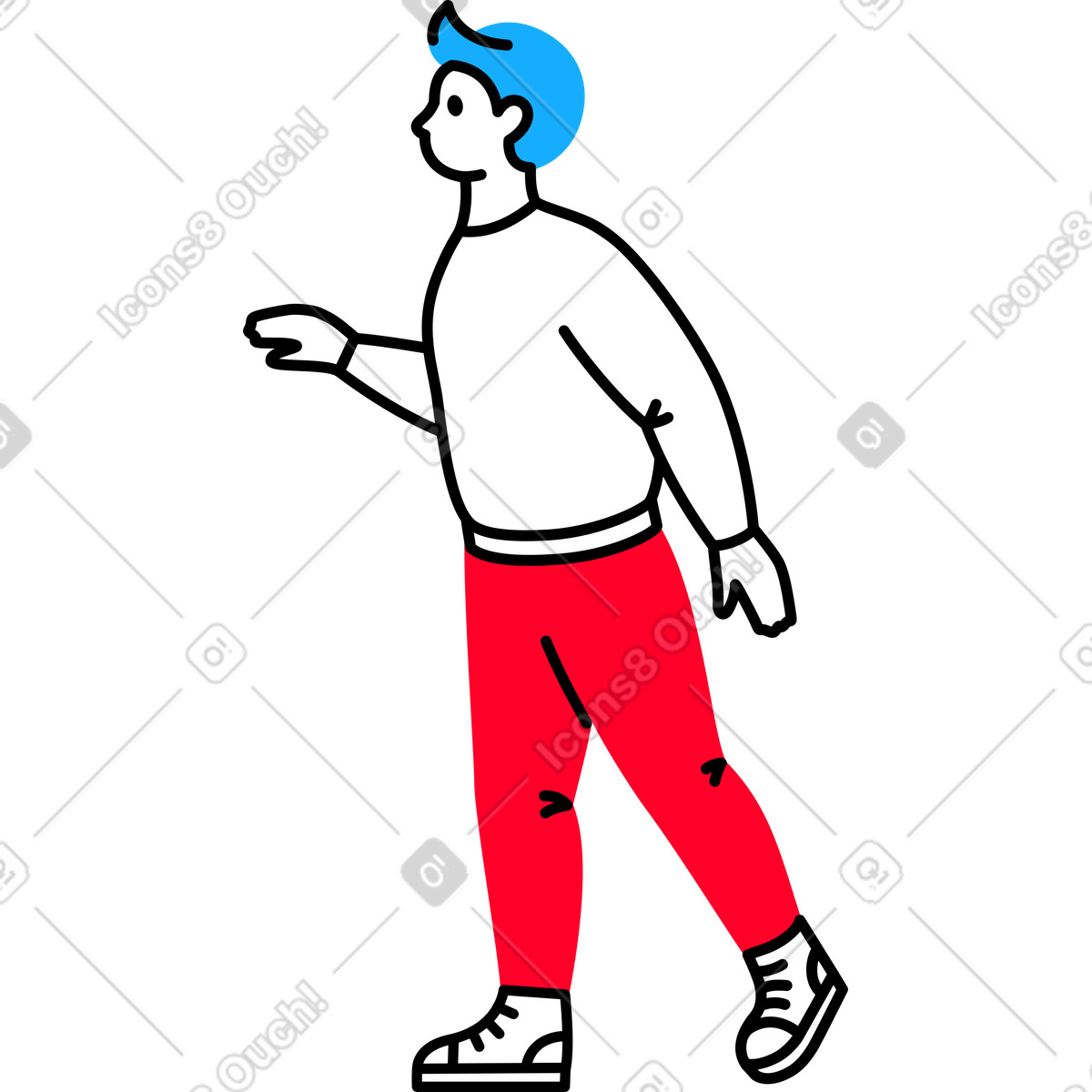 Illustration Man leaned forward and held out his hand dans le style Transistor à télécharger aux formats PNG, SVG
