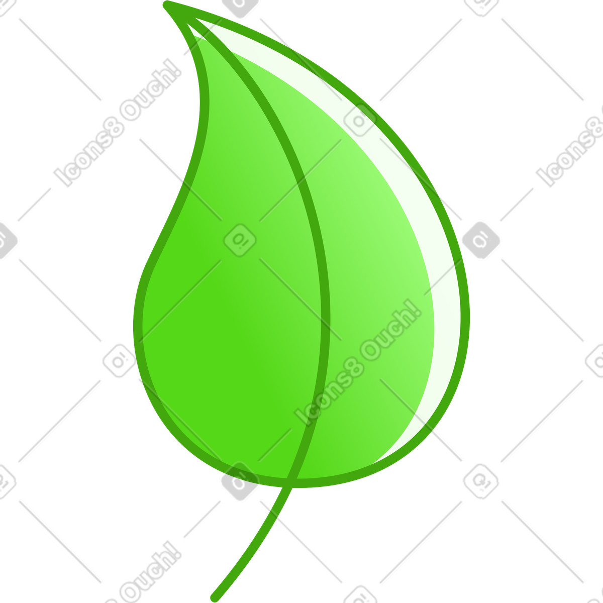 Tree leaf illustration in Rainbow style download in PNG, SVG