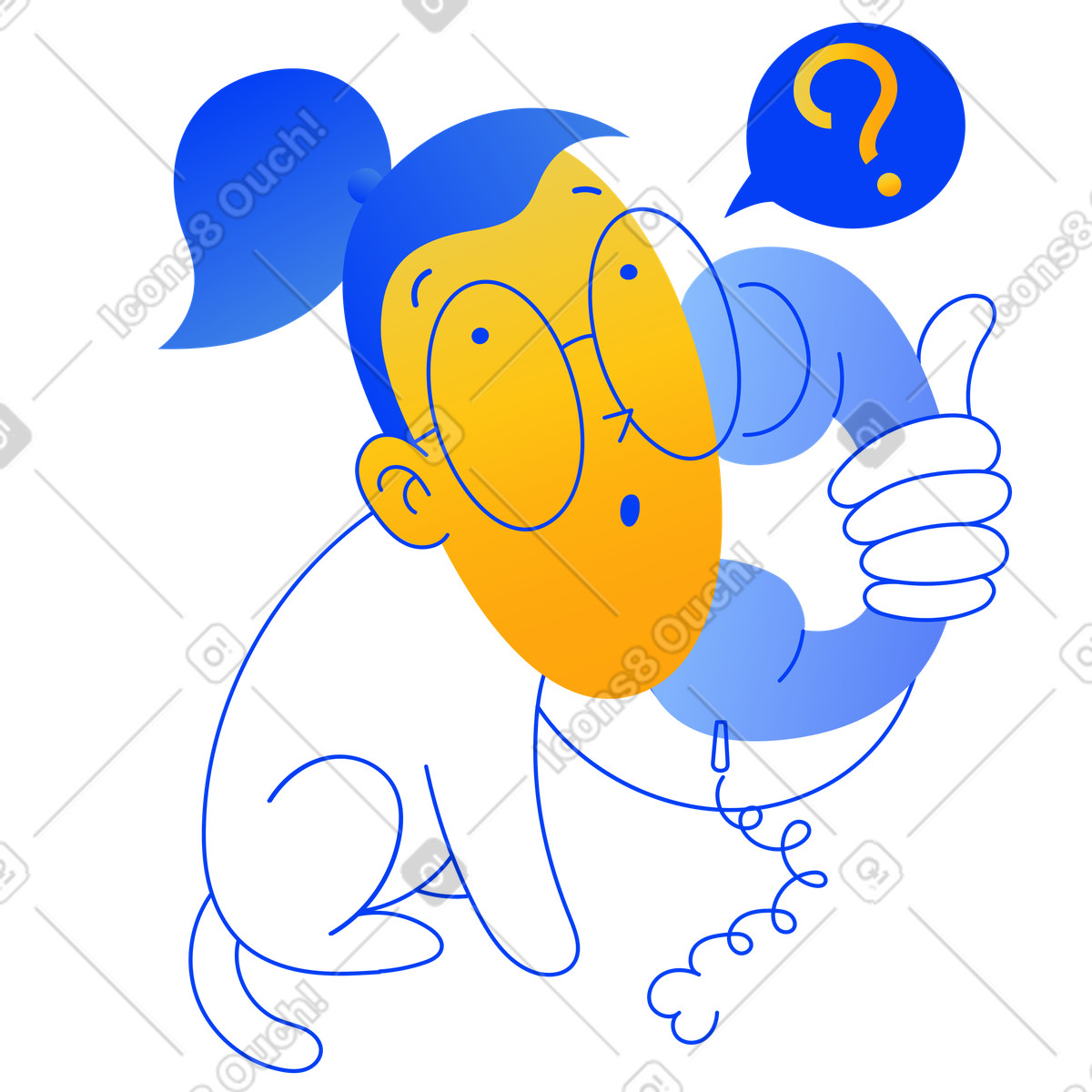 下载 Buddy 风格的 Conversation on disconnected phone, No connection or lost communication 动画插图，支持 GIF、Lottie （JSON）、AE 格式