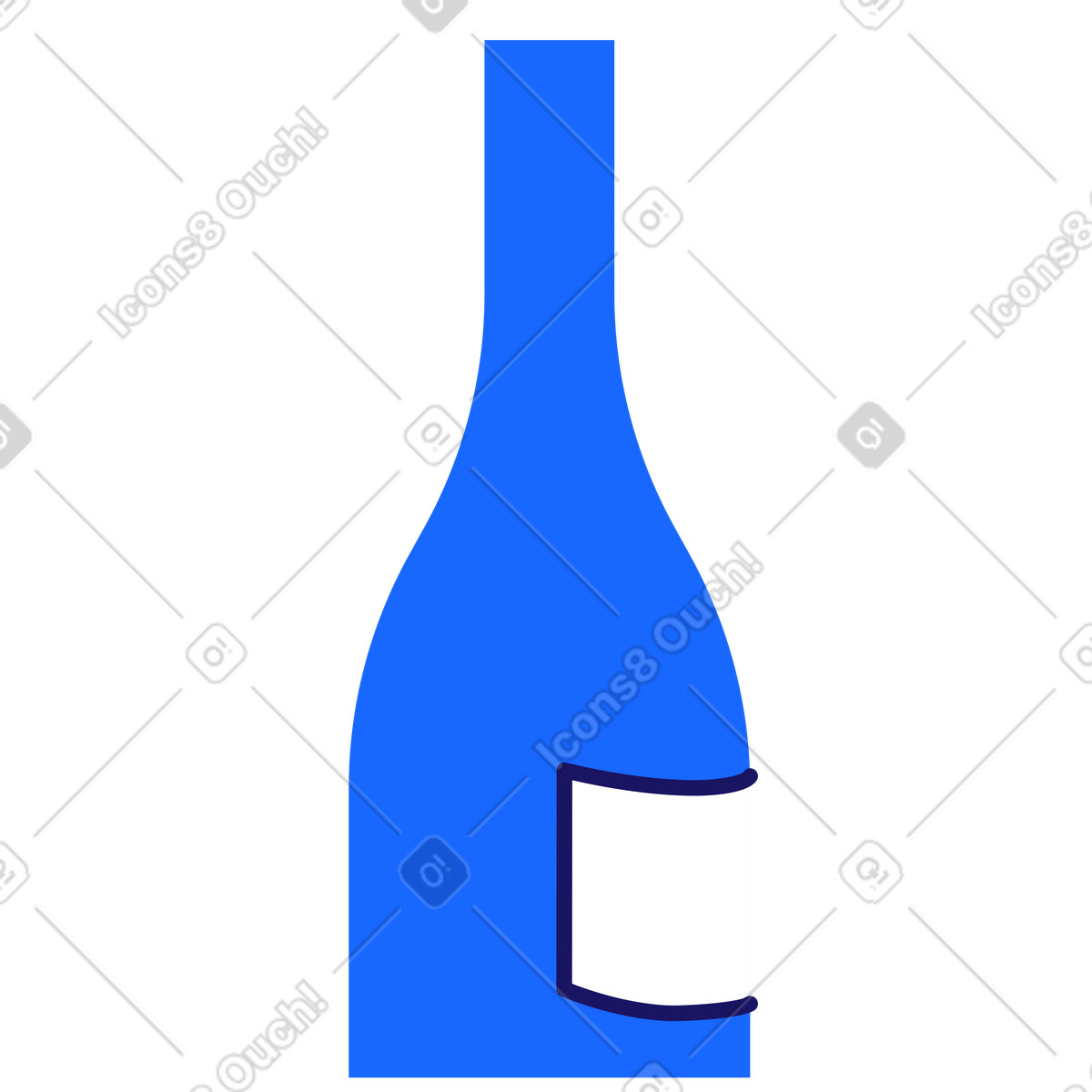Bottle illustration in Matey style download in PNG, SVG