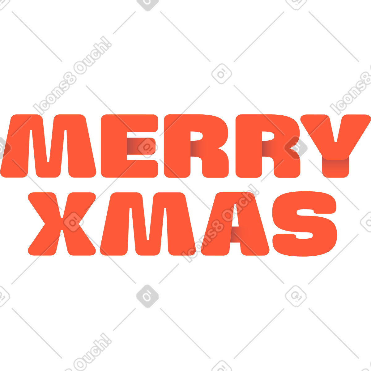 Lettering merry xmas text illustration in Beam style download in PNG, SVG