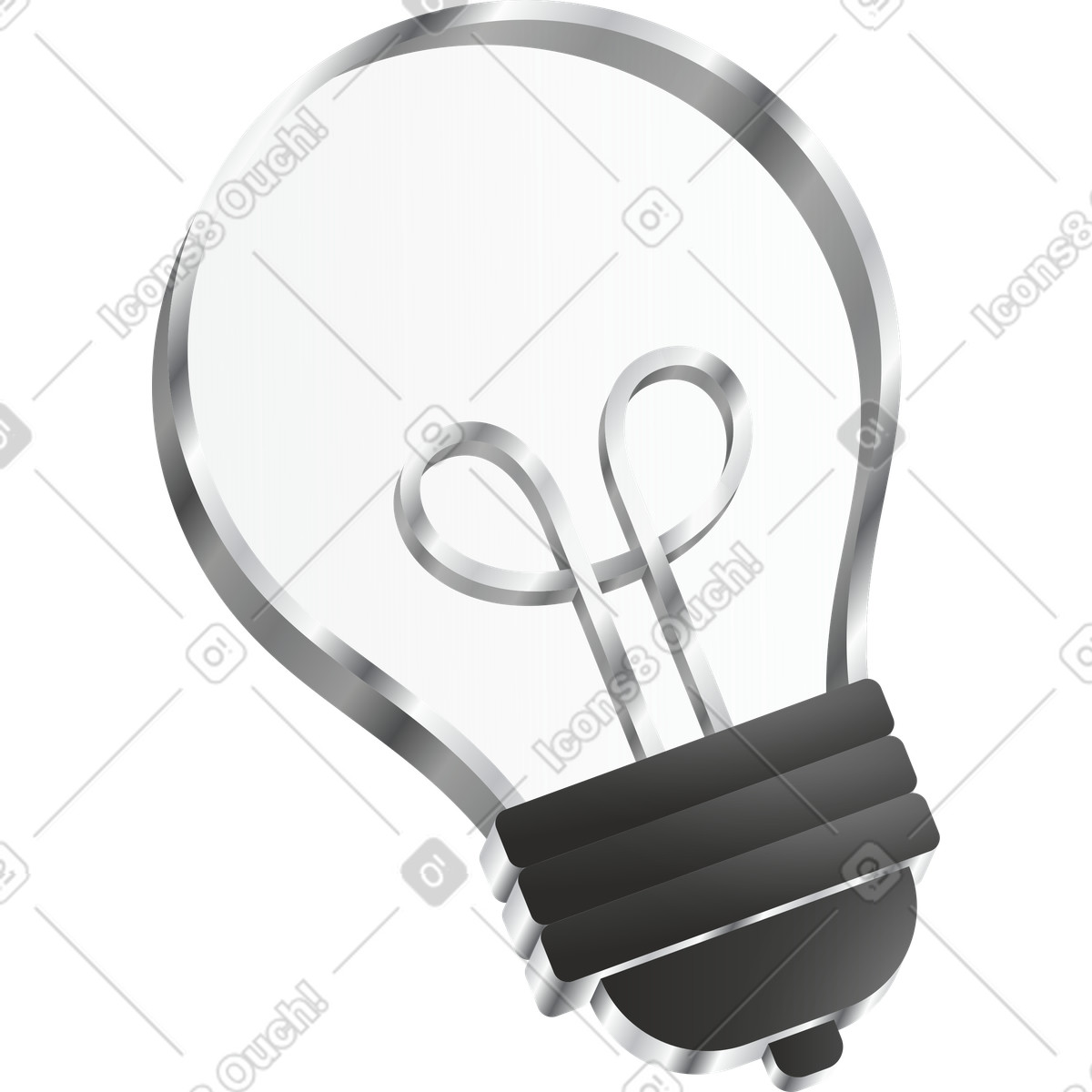 Token 스타일의 Light bulb symbol representing bright idea and creative innovation concept 일러스트레이션 PNG, SVG 다운로드