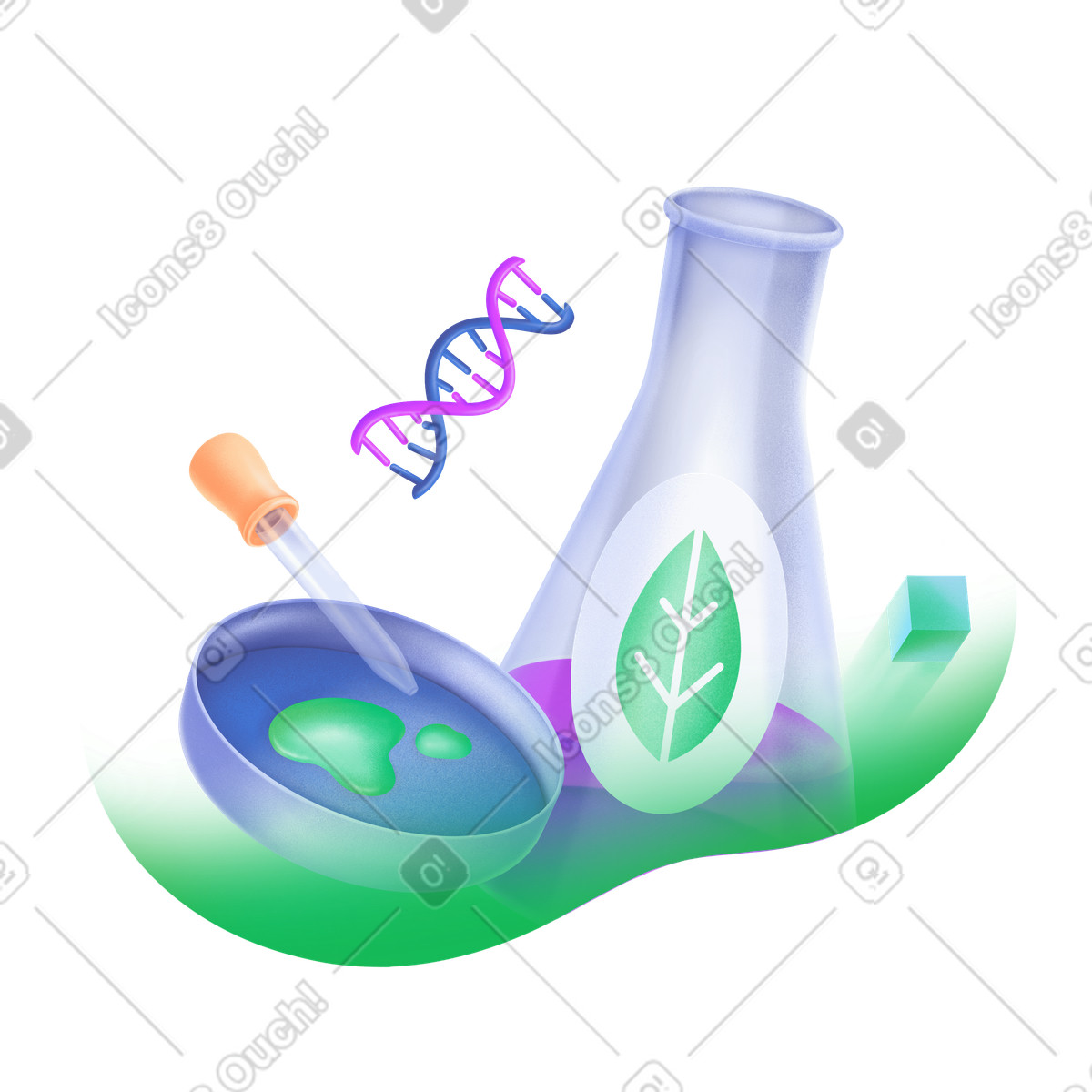 Attrezzature e test di laboratorio biologico illustrazione in stile Smart scarica in PNG, SVG