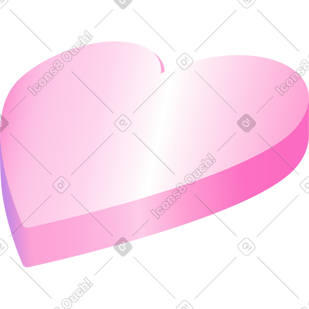 Icona del cuore in prospettiva illustrazione stile Isotech scarica PNG, SVG