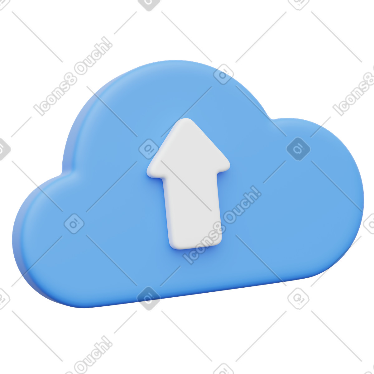 3D Playful スタイルの Upload arrow on cloud for data transfer to online storage のイラストをPNG、SVG形式でダウンロード