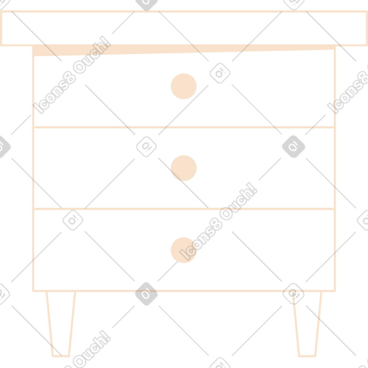 Illustration Une commode dans le style Folks à télécharger aux formats PNG, SVG