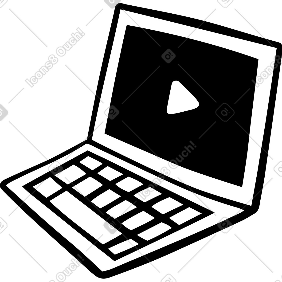 Il computer portatile illustrazione in stile Journal scarica in PNG, SVG