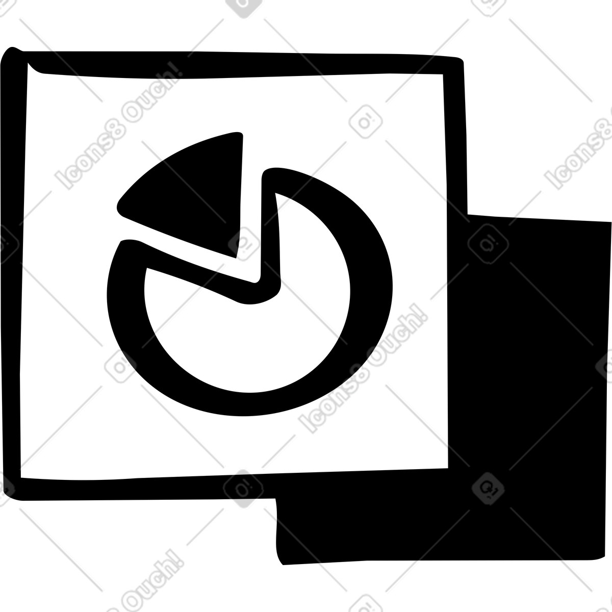 Pie chart infographic in square illustration Line style download PNG, SVG