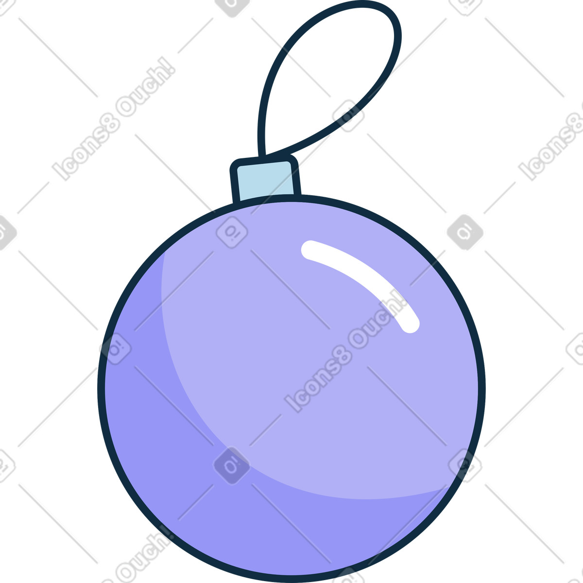 Palla di decorazione natalizia illustrazione in stile Bubble gum scarica in PNG, SVG