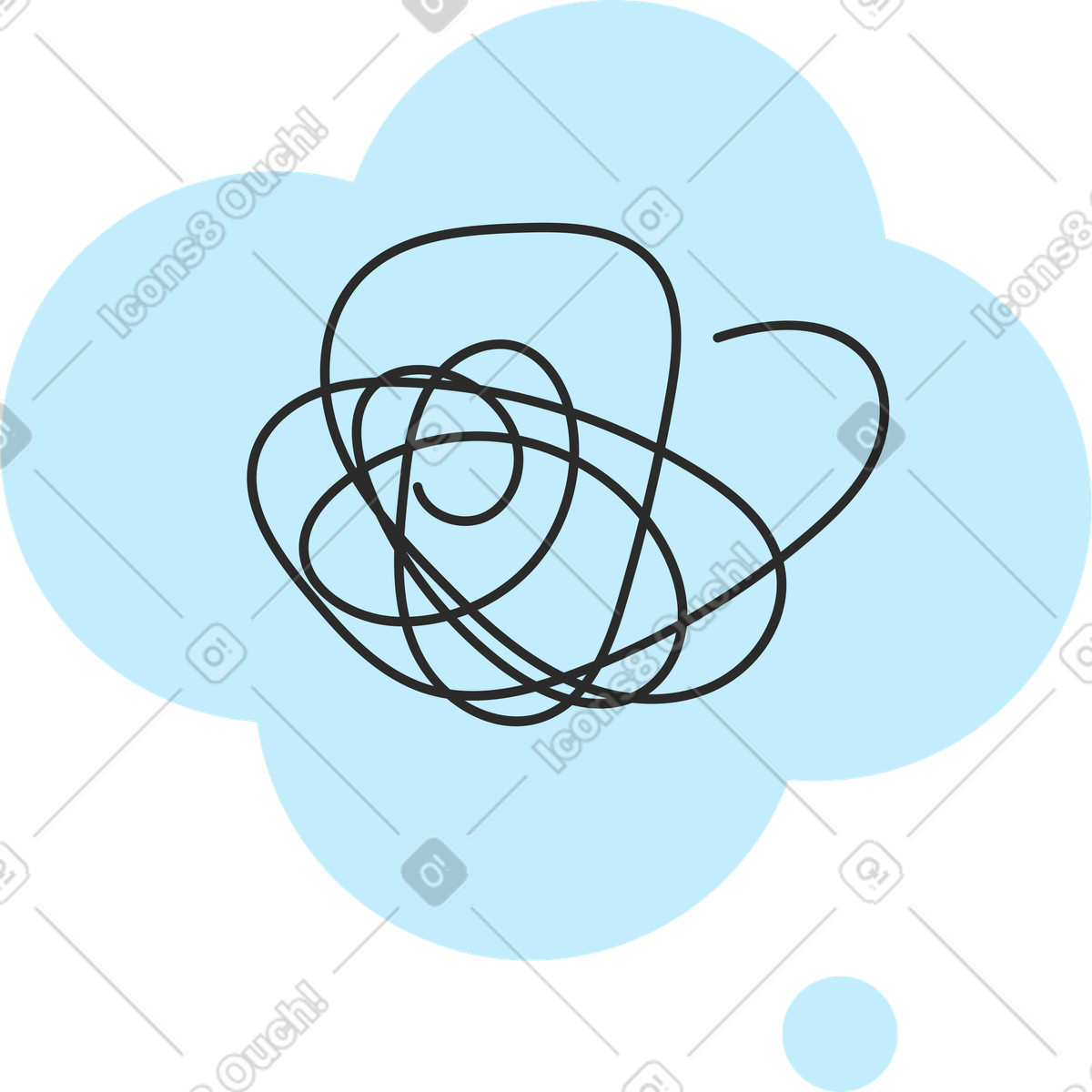 下载 Marginalia 风格的 带线条的蓝色气泡 插画，支持 PNG、SVG 格式