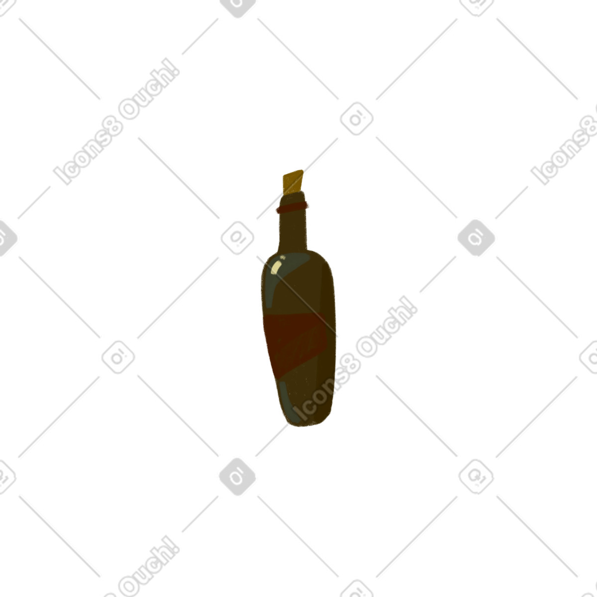 Bottiglia di vino illustrazione in stile Atomic scarica in PNG, SVG