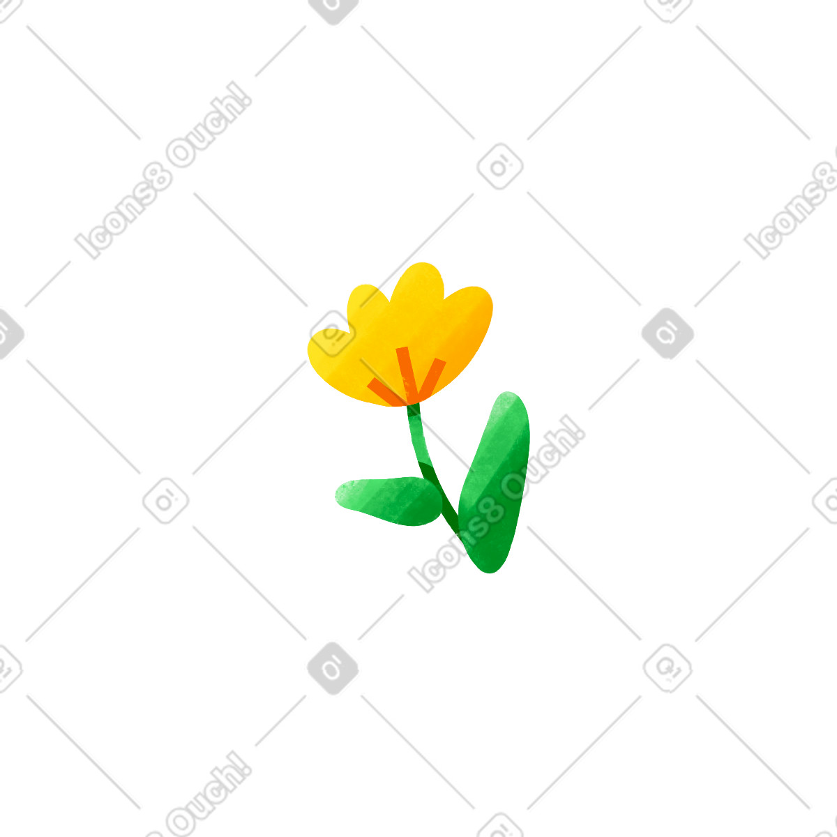 Flower illustration in Bonbon style download in PNG, SVG