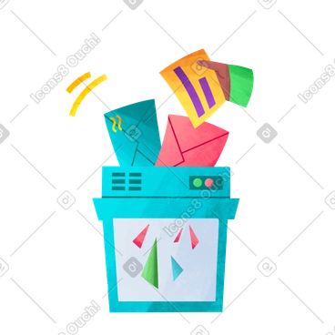 Person deletes letters with a shredder PNG, SVG