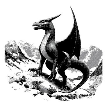 Charizard perched on a snowy mountain peak, gazing at a vast horizon