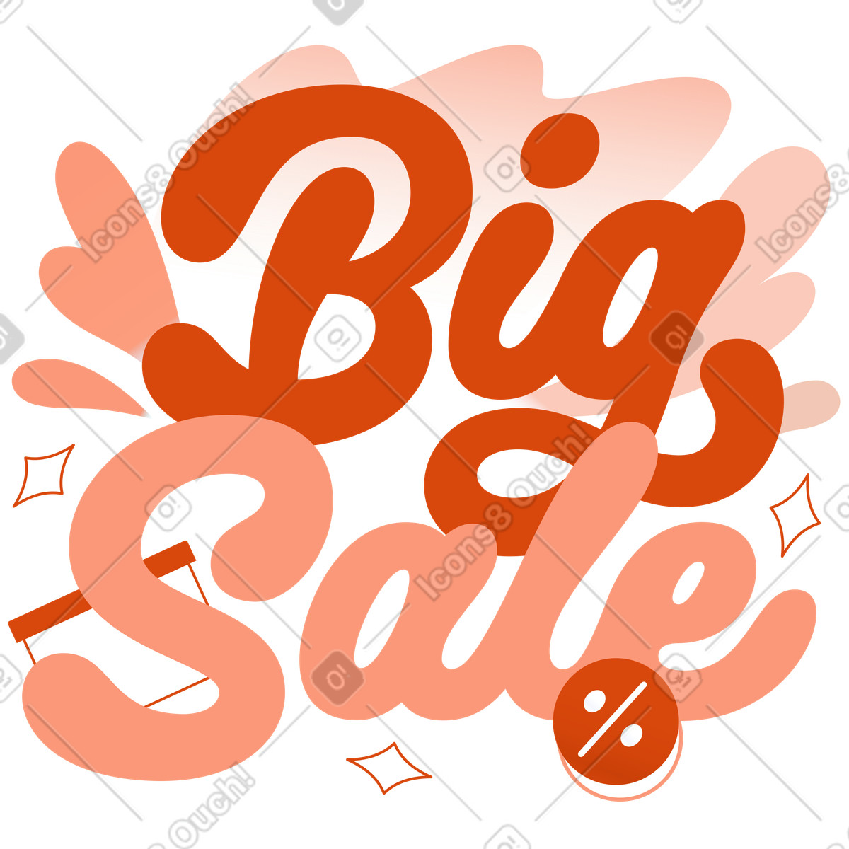 Ilustração de Discount announcement, Retail promotion or sale banner em no estilo Orange para baixar em PNG, SVG