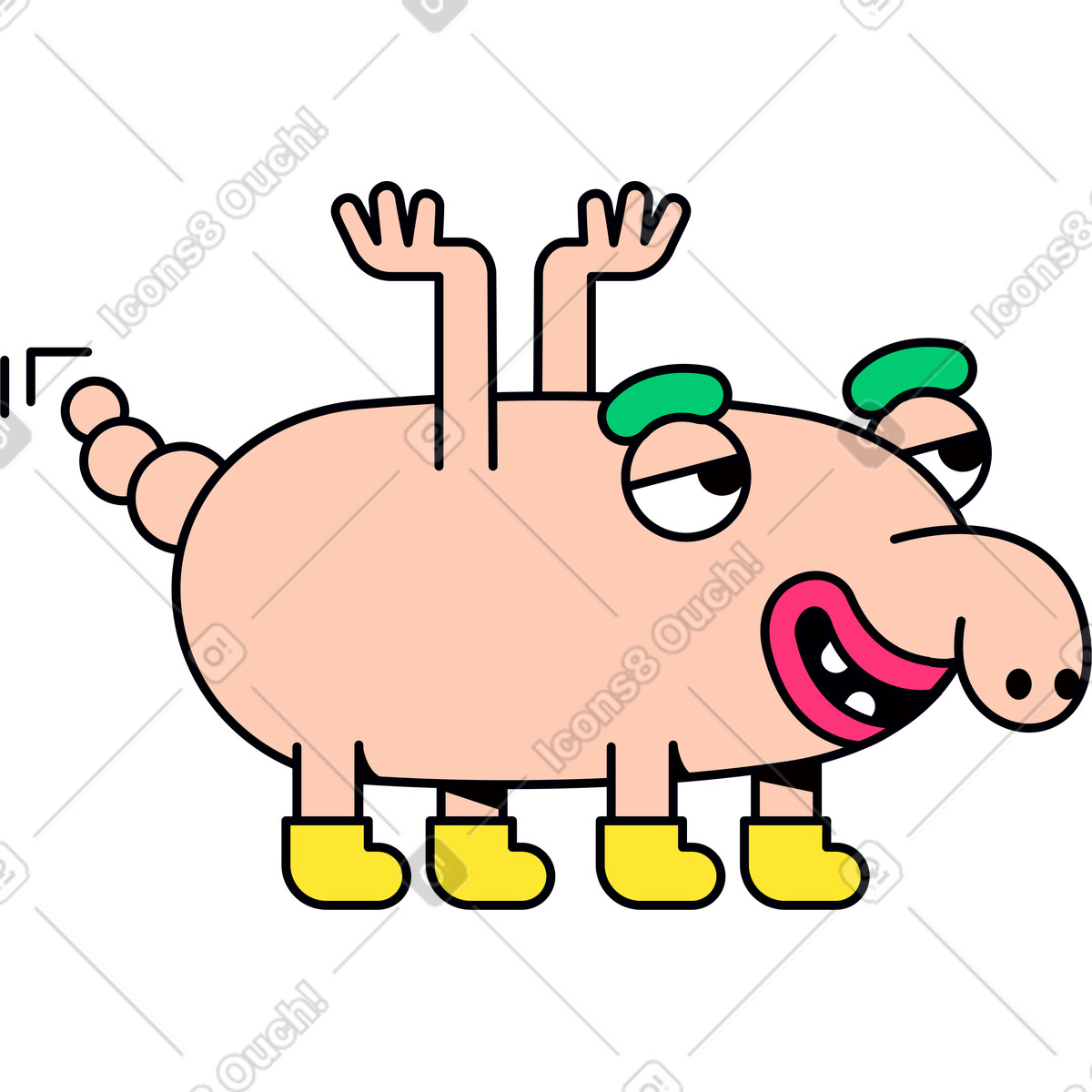 Illustration Caractère long nez dans le style Droll à télécharger aux formats PNG, SVG