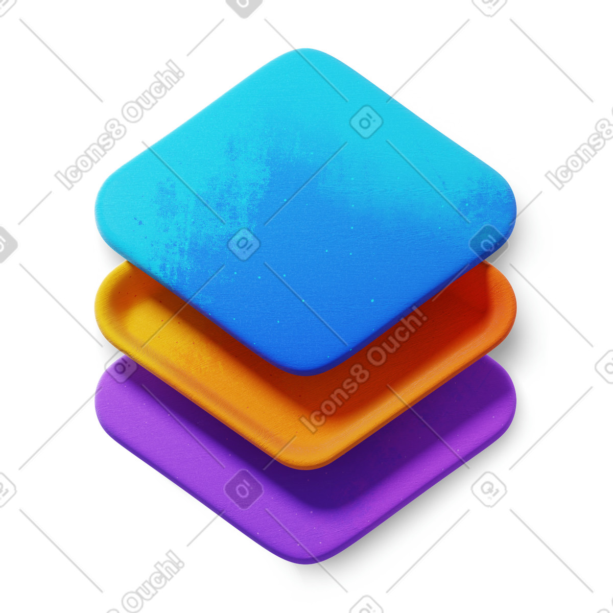 3D Microsoft Fluent illustration 스타일의 Abstract colorful layers icon 일러스트레이션 PNG, SVG 다운로드