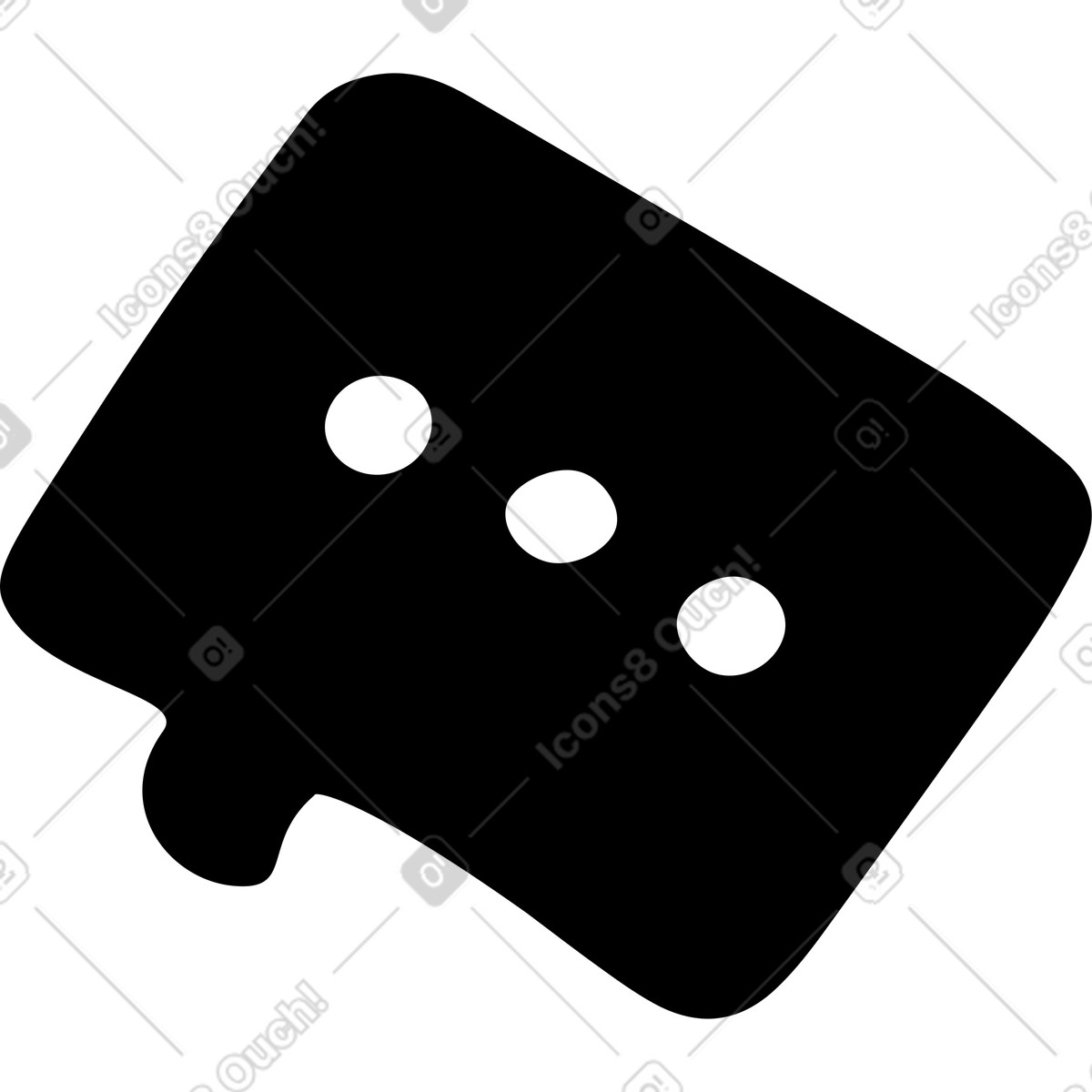 Illustration Bulle de dialogue noire avec des points dans le style Journal à télécharger aux formats PNG, SVG