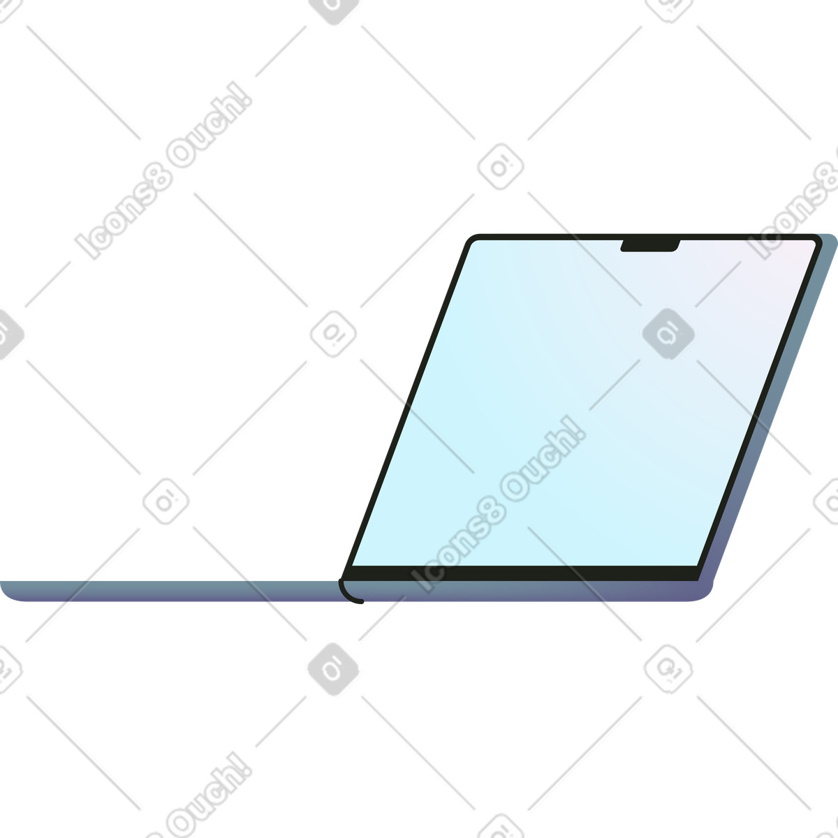 Laptop aperto illustrazione in stile Colors scarica in PNG, SVG
