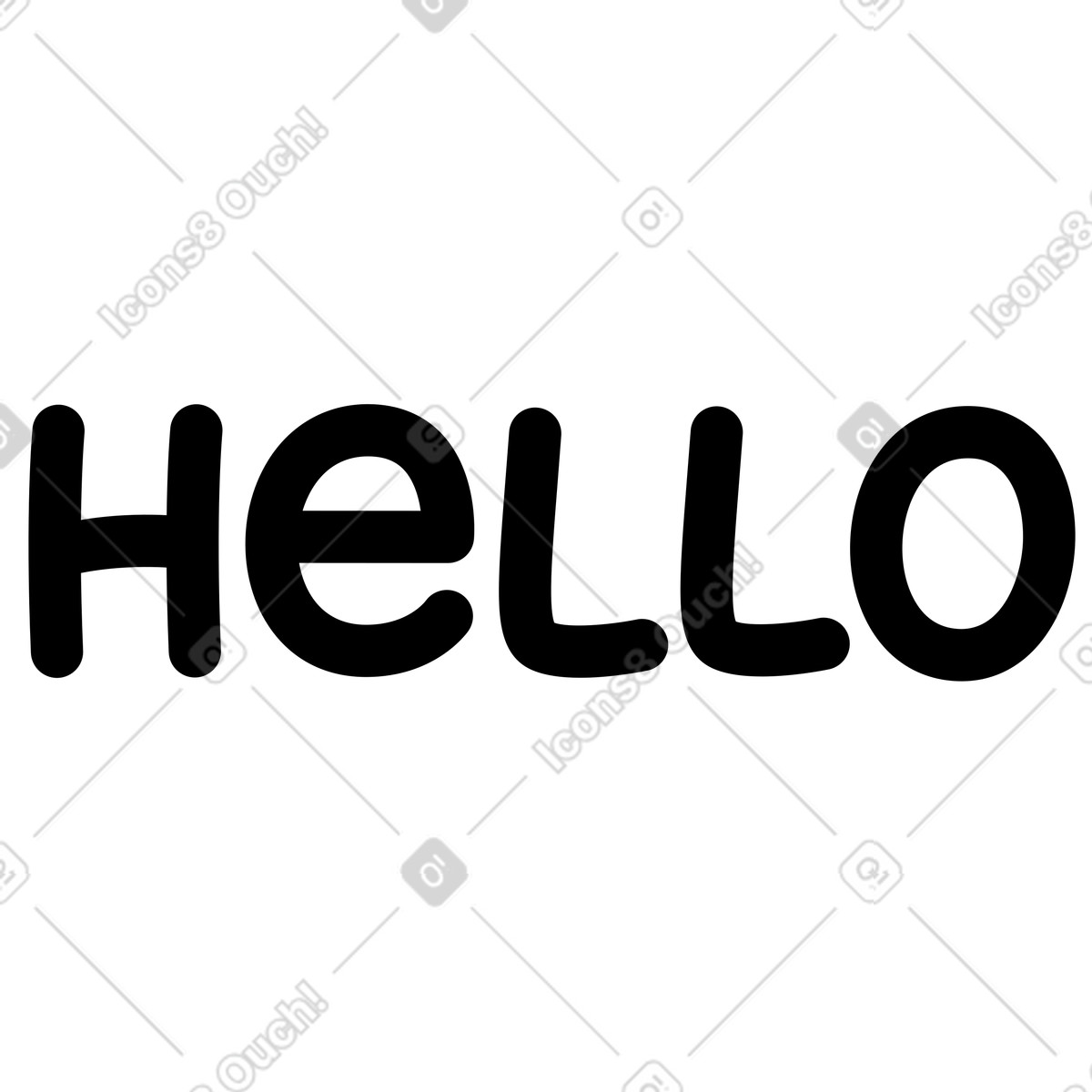 Ilustração de Letras olá em no estilo Jelly para baixar em PNG, SVG