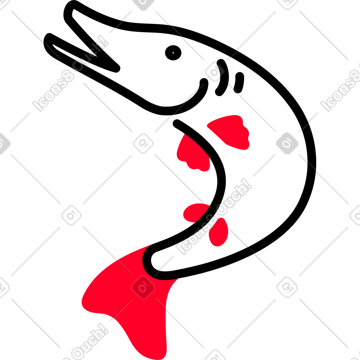 Transistor スタイルの パイク魚 のイラストをPNG、SVG形式でダウンロード