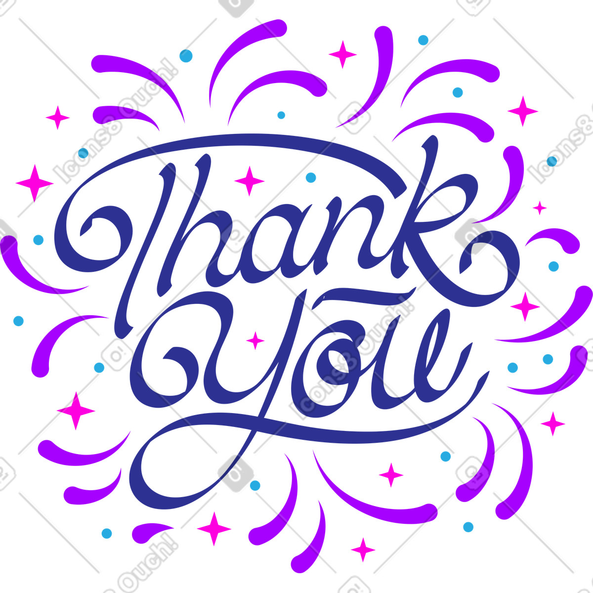 Lettering thank you design elements text illustration in style download in PNG, SVG