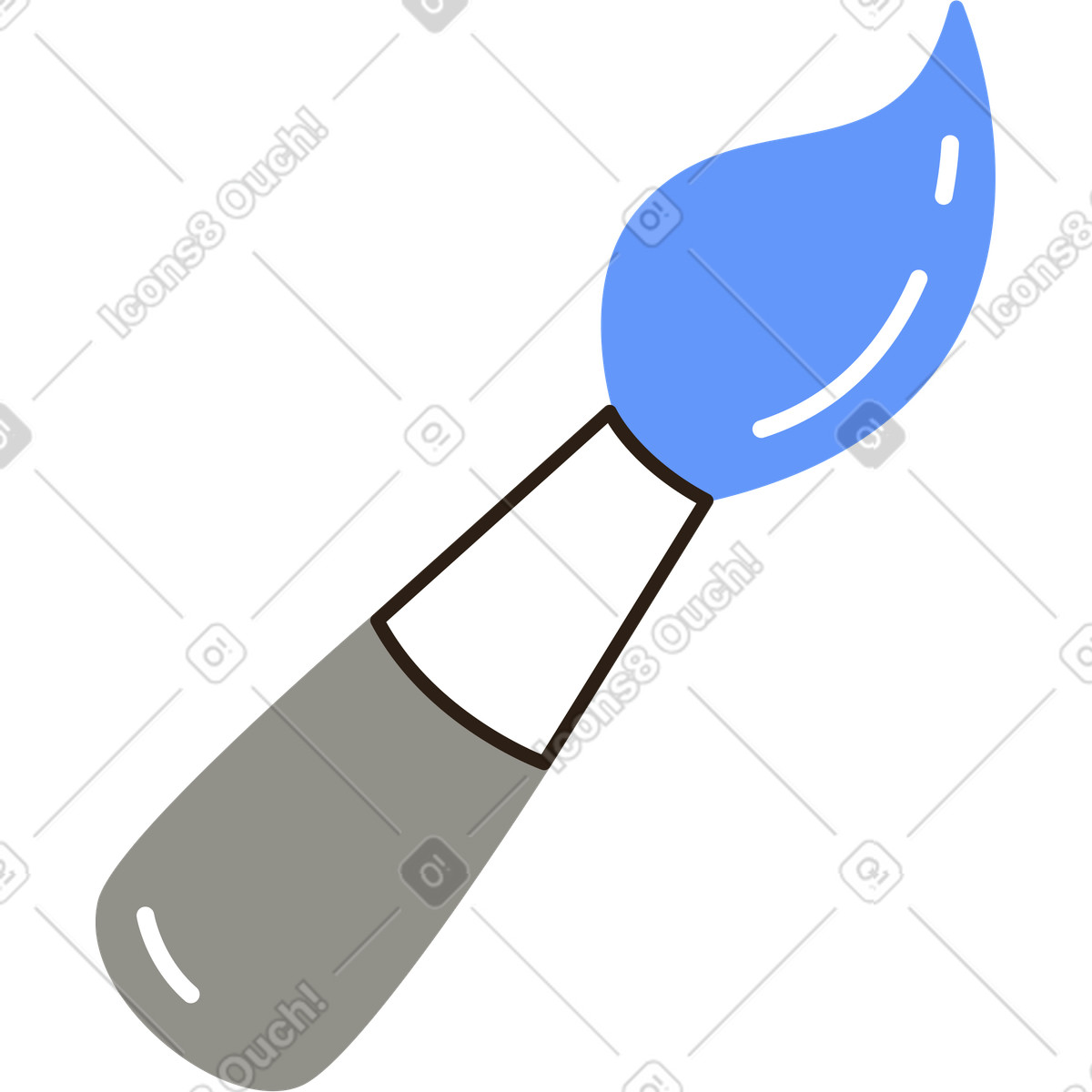 Brush illustration in Plain style download in PNG, SVG