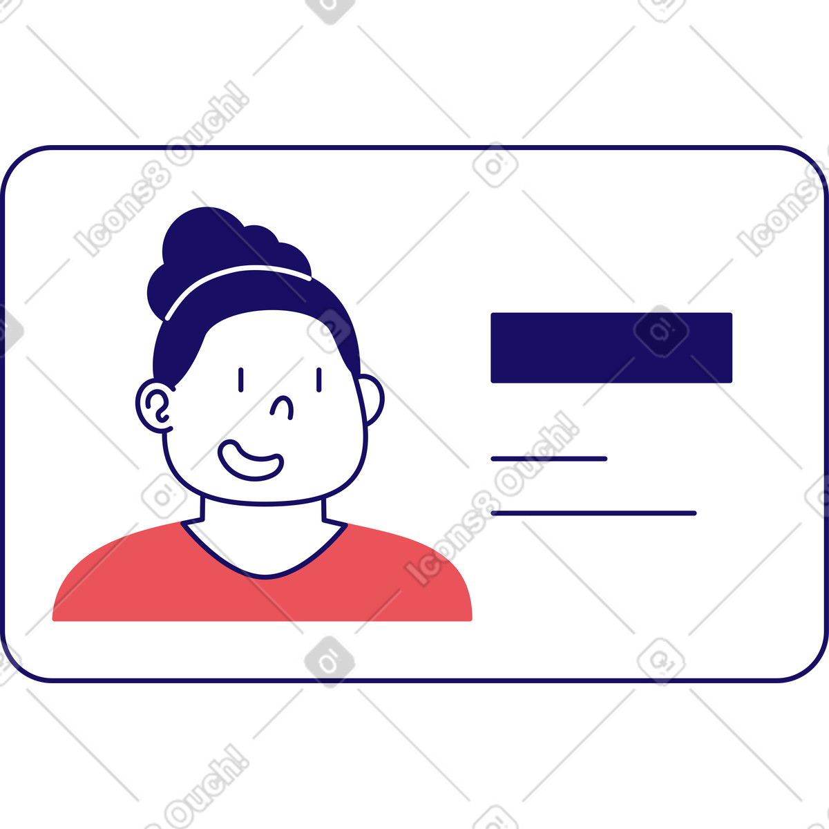 Bendy スタイルの Employee card のイラストをPNG、SVG形式でダウンロード