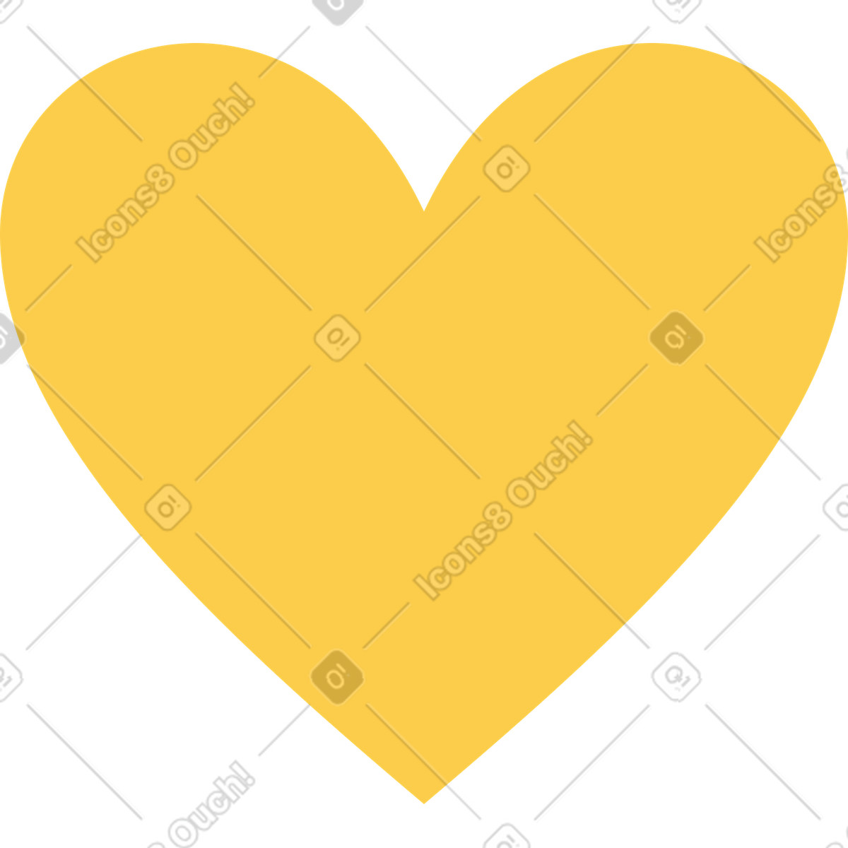Pale 스타일의 Yellow heart 일러스트레이션 PNG, SVG 다운로드