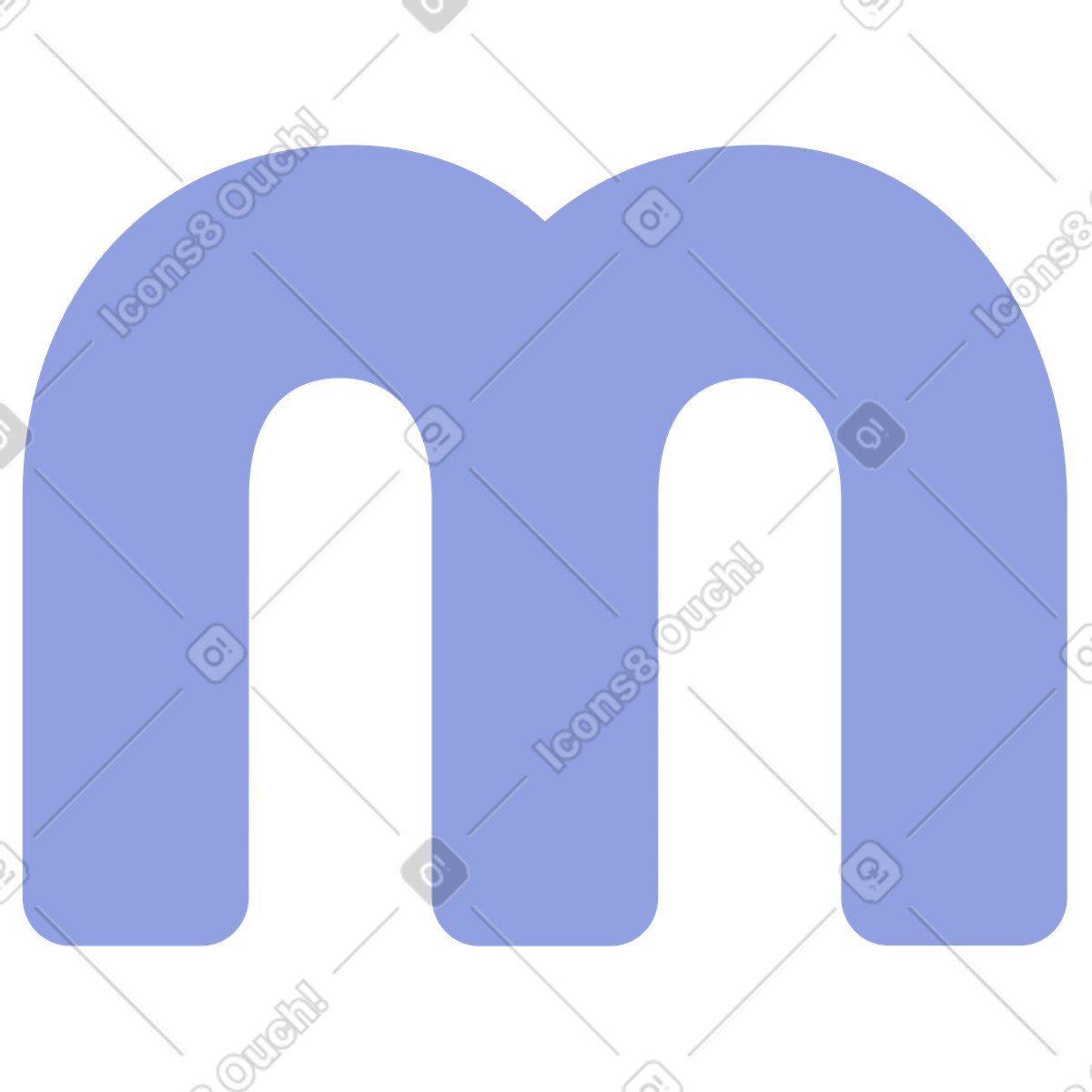 Ilustración Letra m jugosa en estilo Juicy a descargar en PNG y SVG