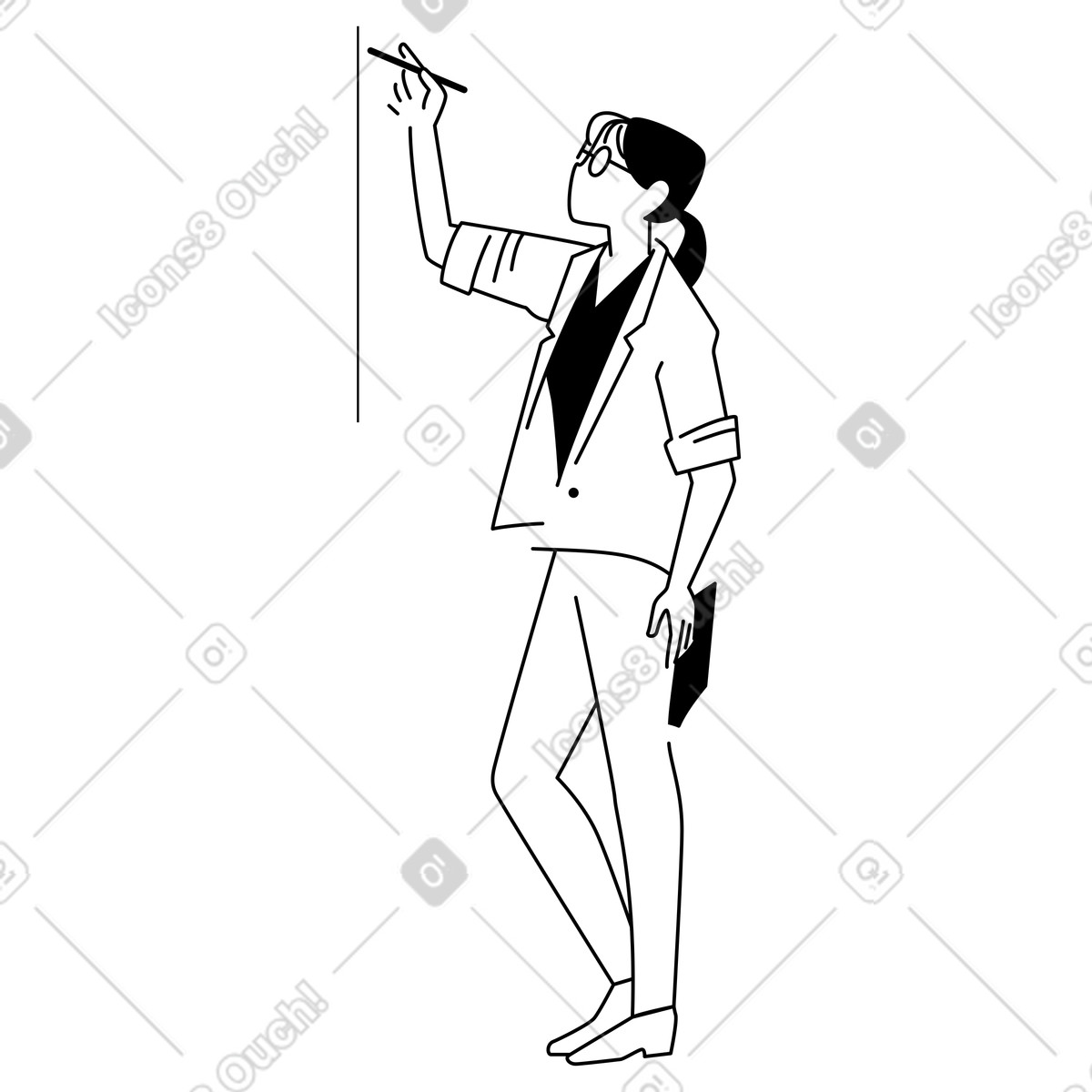 Office worker brainstorming illustration showing idea visualization clipart for teaching in PNG