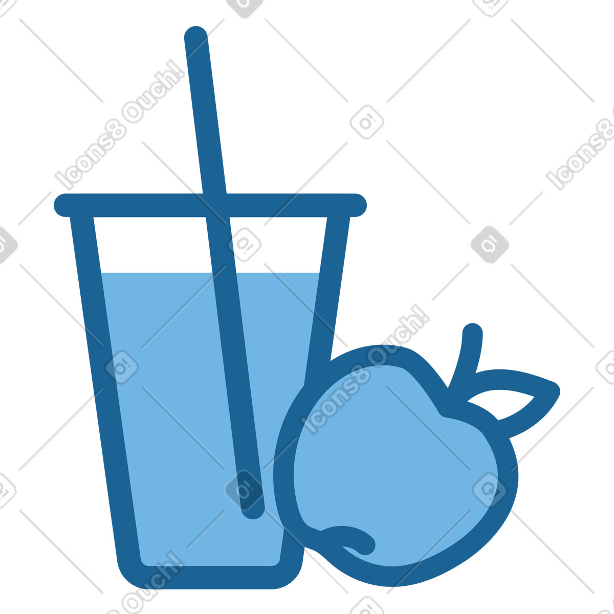 Ilustración Refreshments: apple and beverage en estilo Natty a descargar en PNG y SVG