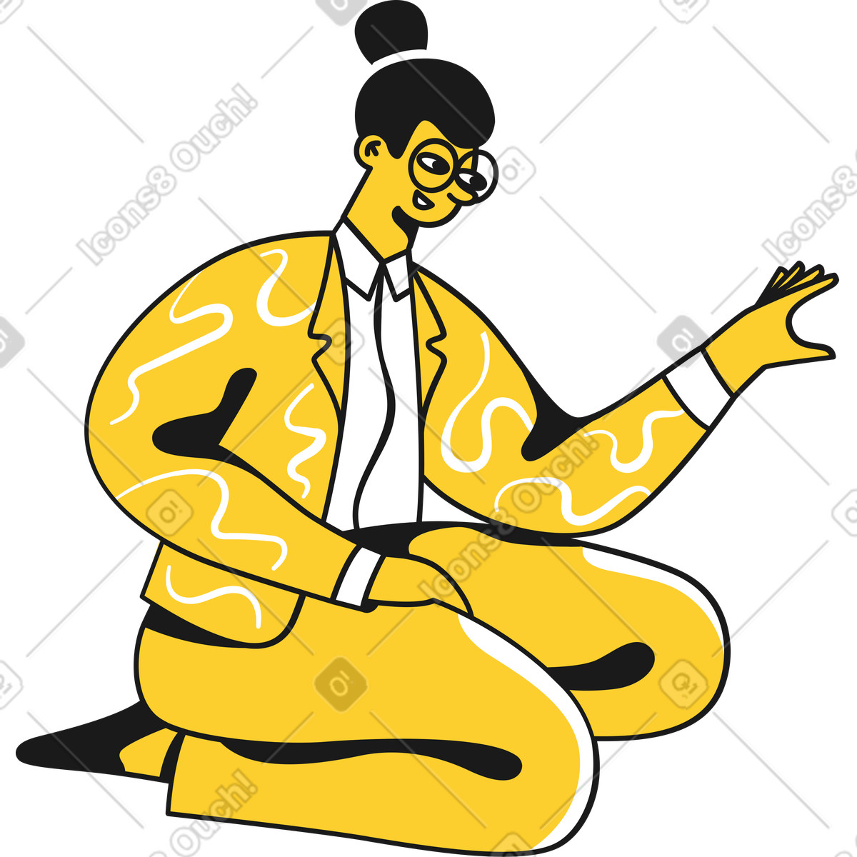 Donna in abito seduto illustrazione stile Taxi scarica PNG, SVG