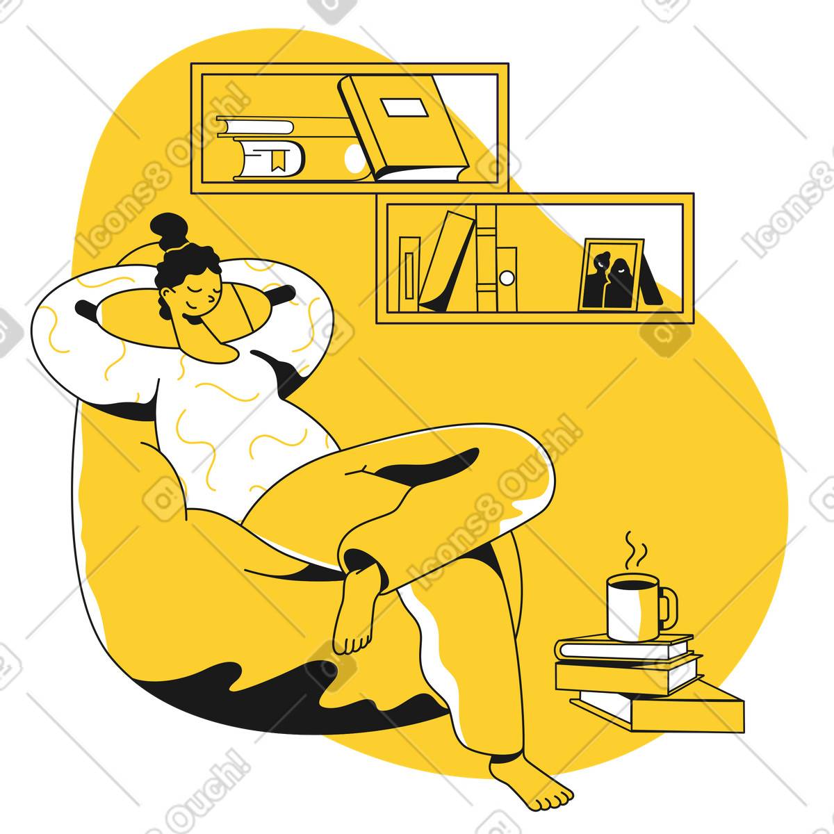 Relax a casa illustrazione in stile Taxi scarica in PNG, SVG
