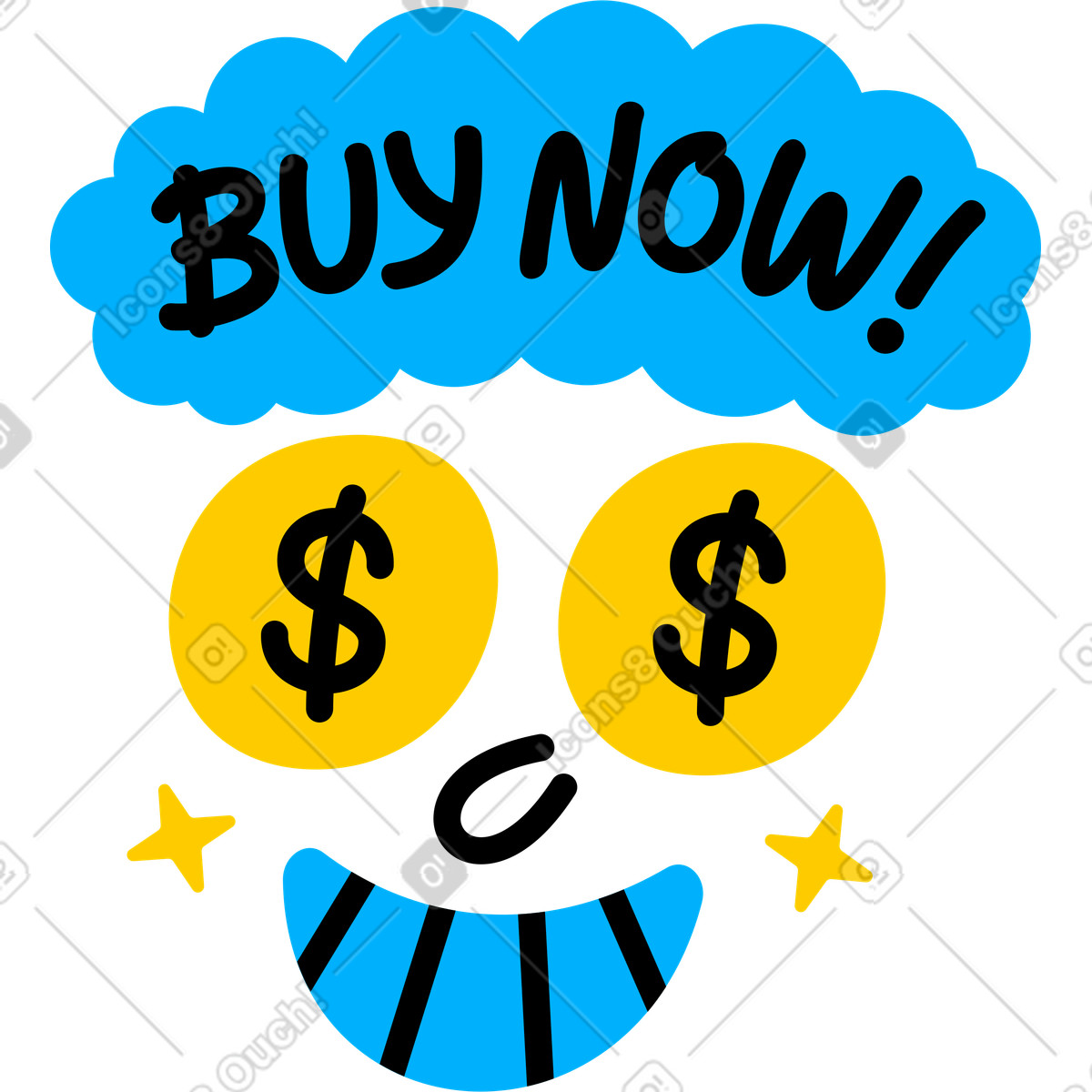 Illustration Lettrage acheter maintenant avec texte facial dans le style Lettering à télécharger aux formats PNG, SVG