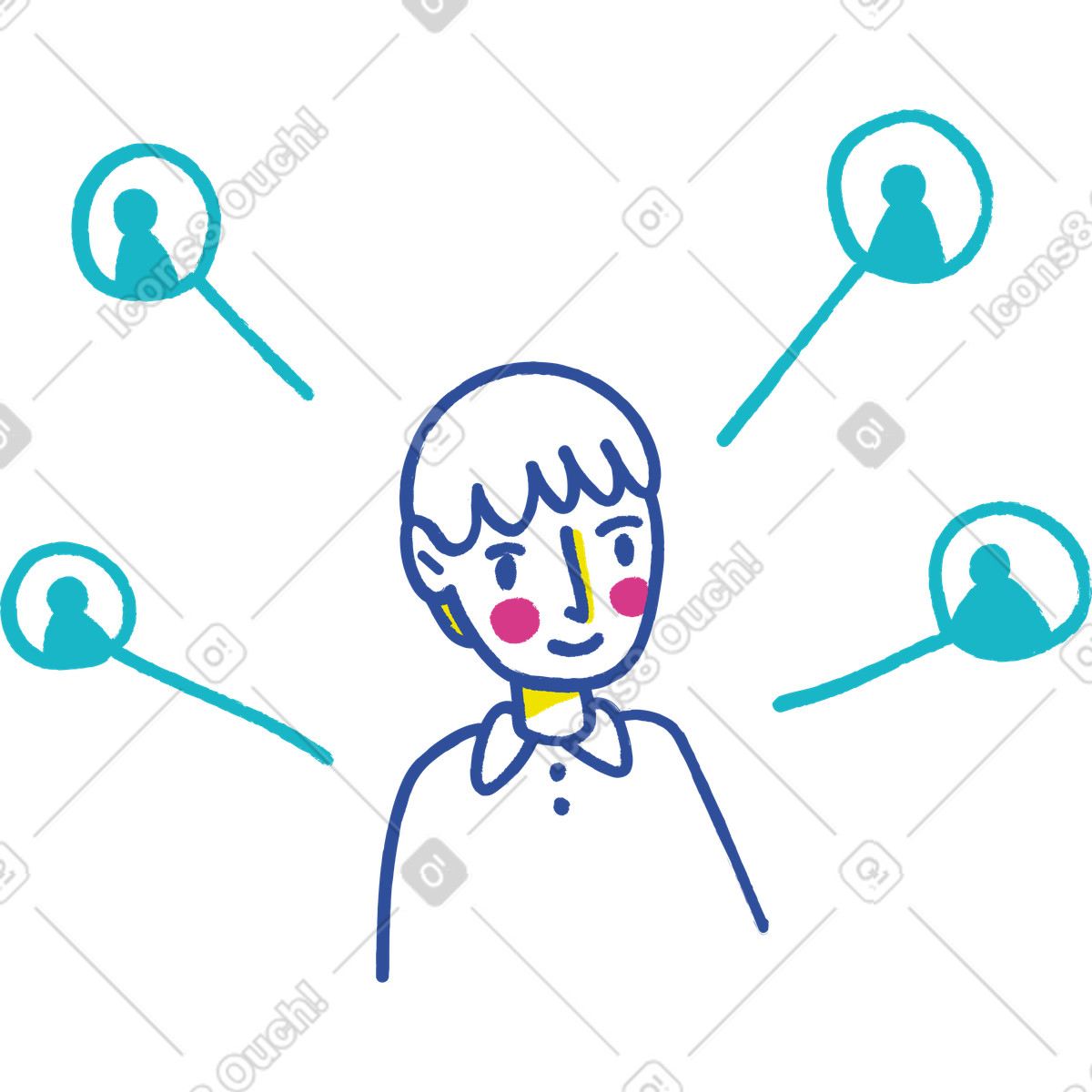 Network illustration in PNG, SVG, GIF formats