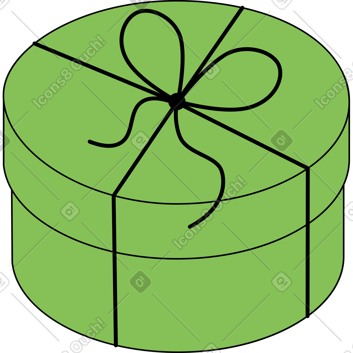 Runde geschenkbox-Illustration im Isometric-Stil als Download in PNG, SVG