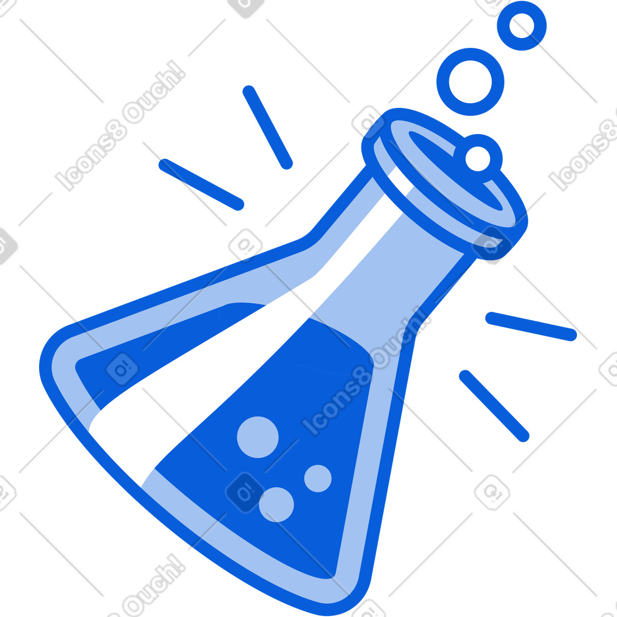 Illustration Flacon avec produit chimique dans le style Handy Line à télécharger aux formats PNG, SVG