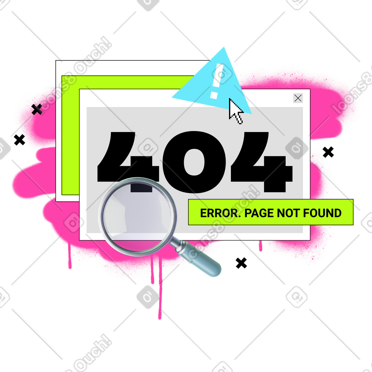 Text 404 error, page not found  illustration in PNG, SVG