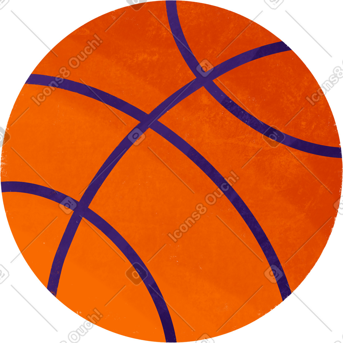 Basketball orange ball-Illustration im Bonbon-Stil als Download in PNG, SVG