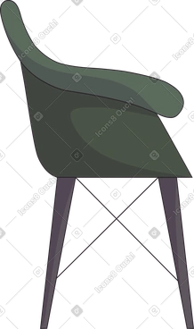 Wooden armchair with soft back PNG, SVG