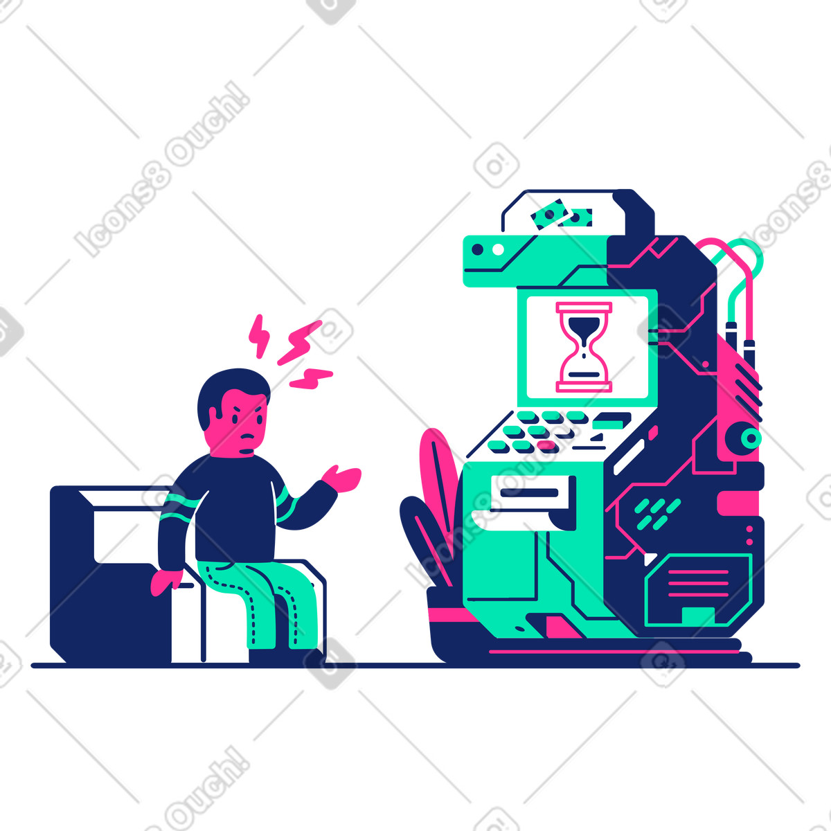 Long loading illustration in PNG, SVG