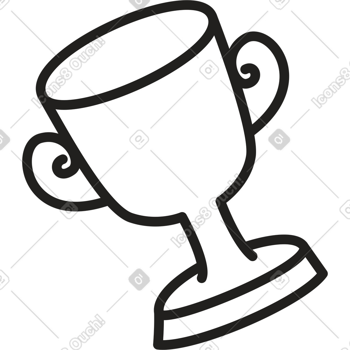 Winner's cup illustration in Little style download in PNG, SVG