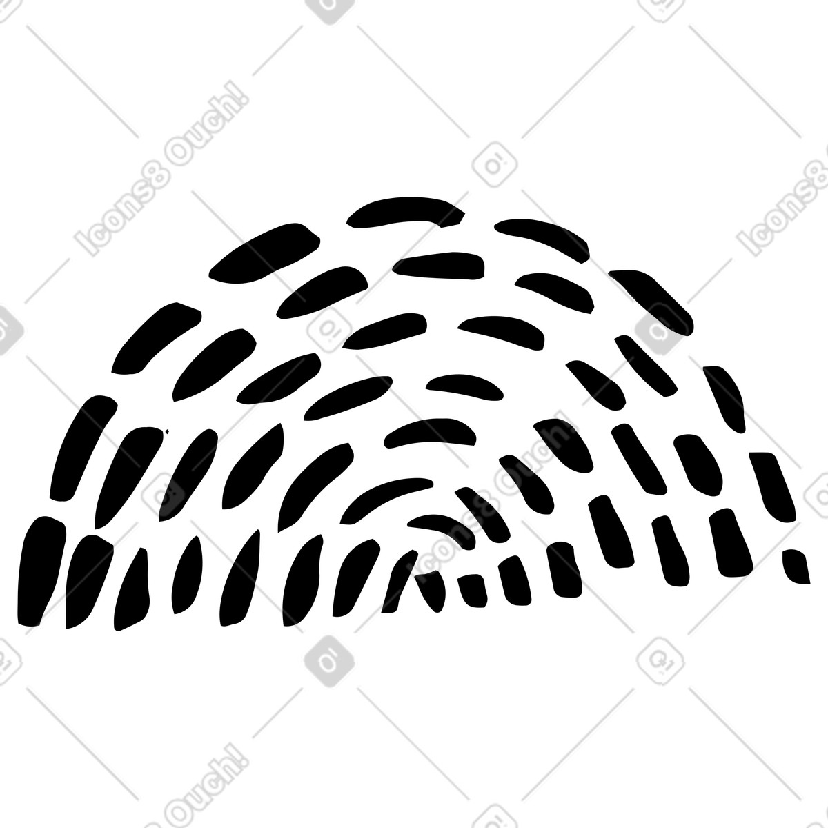 Dotted shape semicircle illustration in Scandi style download in PNG, SVG