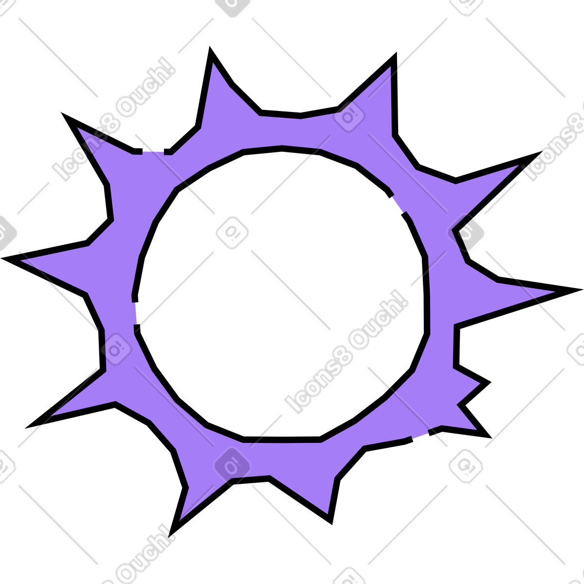 Sun illustration in Amethyst style download in PNG, SVG