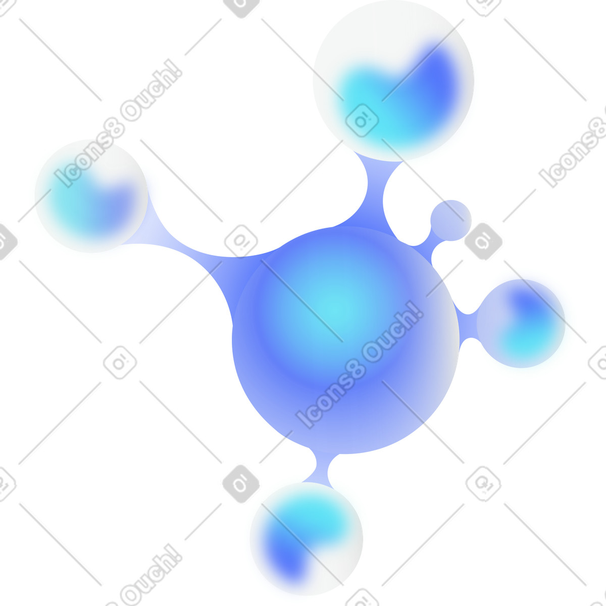 Abstraktes molekül-Illustration im Morphis-Stil als Download in PNG, SVG