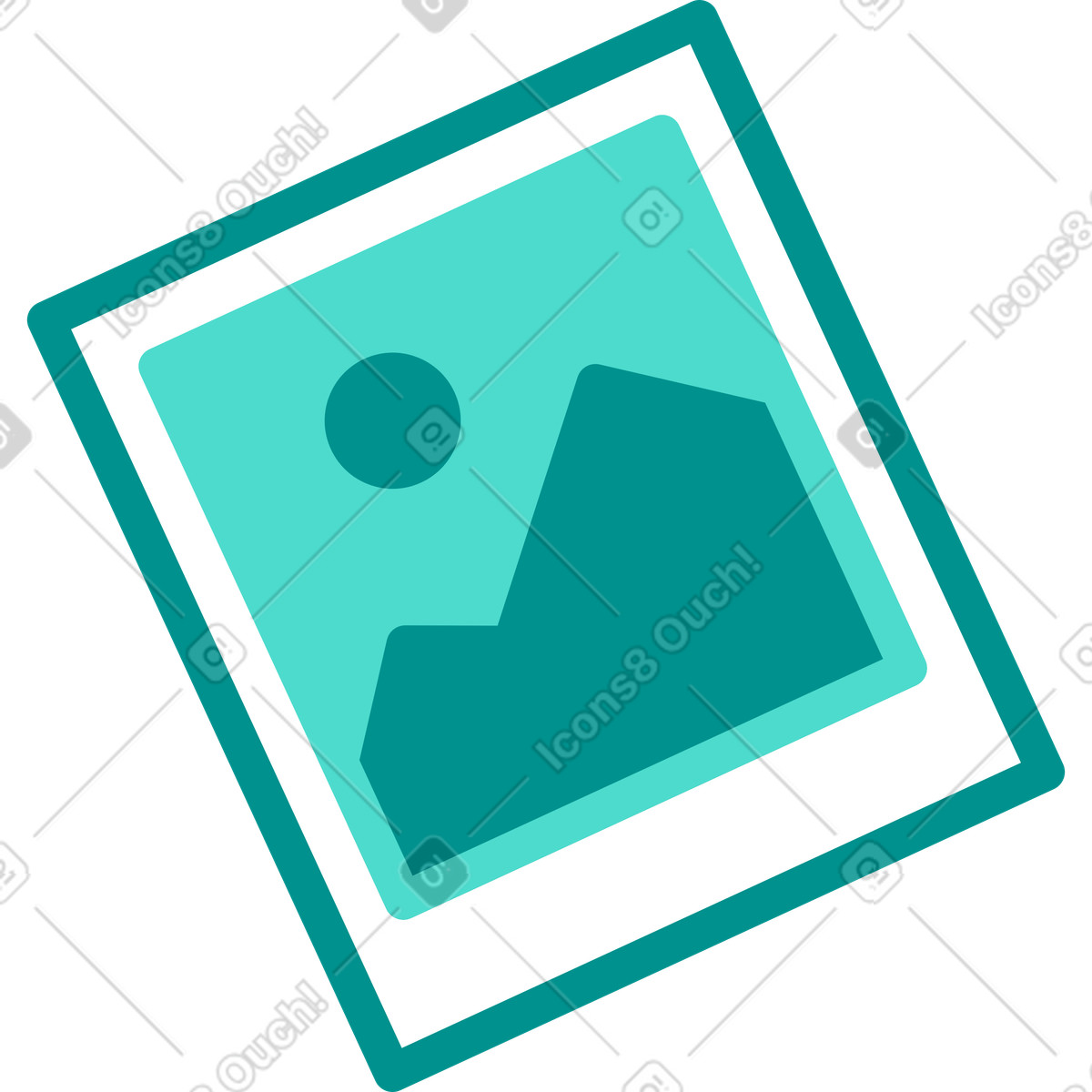 Photography with landscape illustration in PNG, SVG