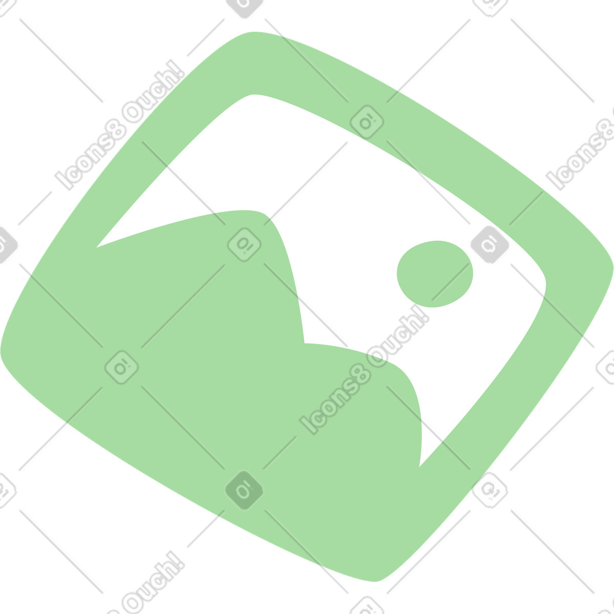 Illustration Fish hook silhouette with circular eye on green diamond shape dans le style Organic à télécharger aux formats PNG, SVG